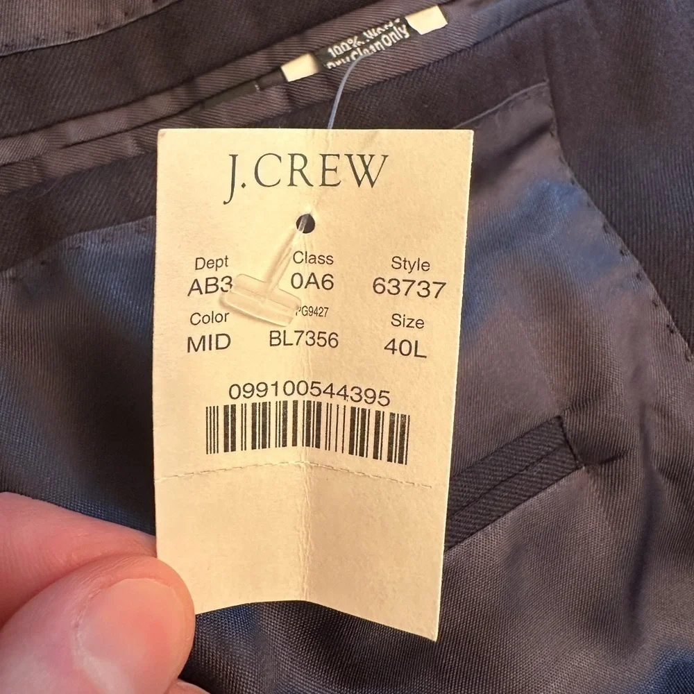 NWT J. Crew Men's‎ Size 40L Gold Button Blazer Black 100% Wool Style 63737